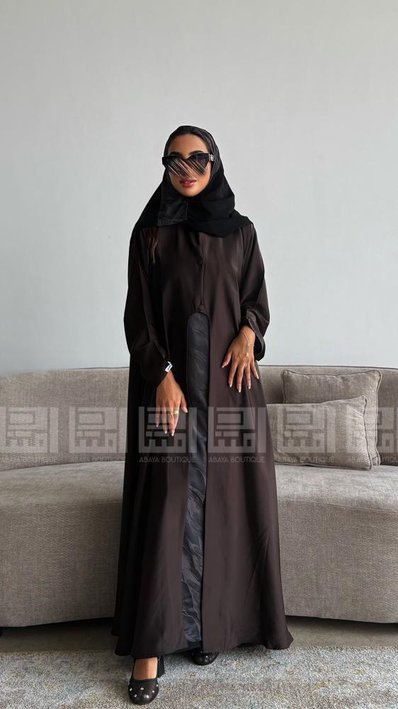 عباية بفستان متصل بتداخل قماش الجاكار الصيفي- 1588